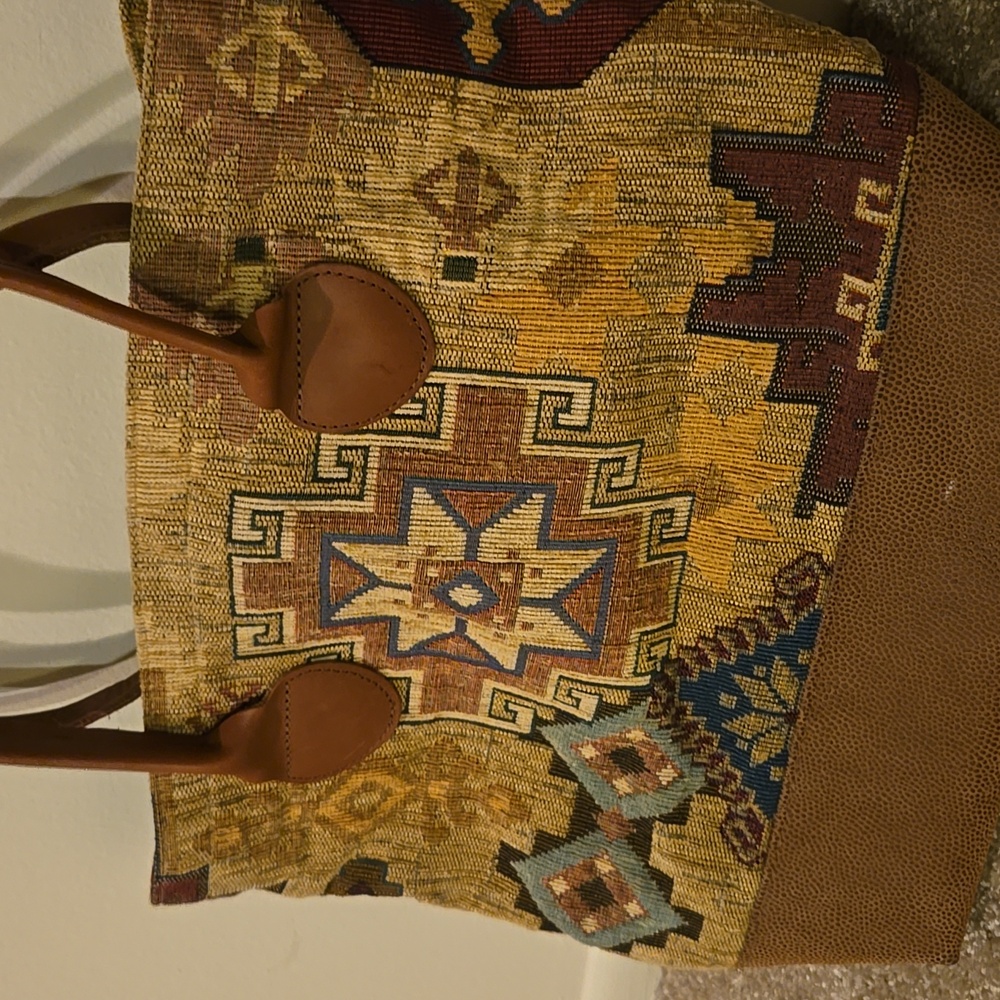 CROSS CANVAS COMPANY Women's Aztec Geometric Pattern Shoulder Bag Large Purse - Picture 3 of 8